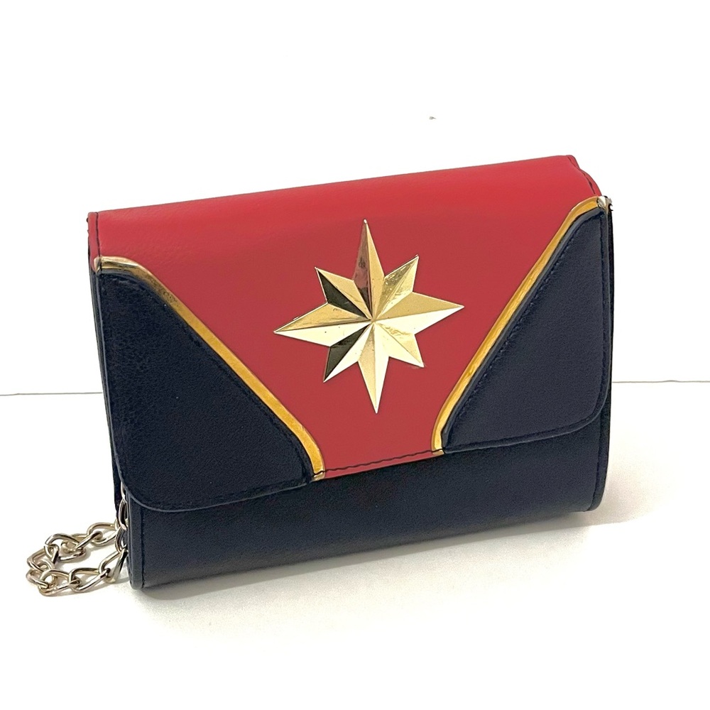 Marvel Navy & Red Crossbody Bag with Gold Star & Chain Strap